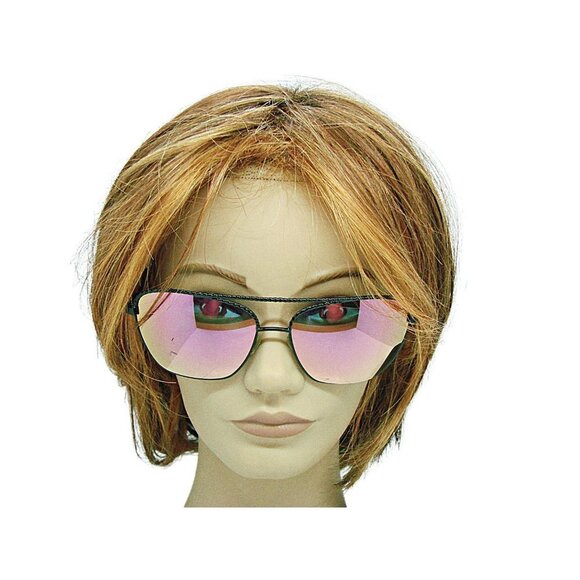 BCBGMAXAZRIA Womens Bronze Frame Mirrored Rose Lens 59-15-135 Aviator Sunglasses - Picture 8 of 12